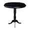 International Concepts Round 36 in Rd Top Pedestal Table, 12 in Leaf, 40.9 inH, Adjustable Height, Black, 36 W, 48 L, Wood K46-36RXT-6B-2 - alternate 3